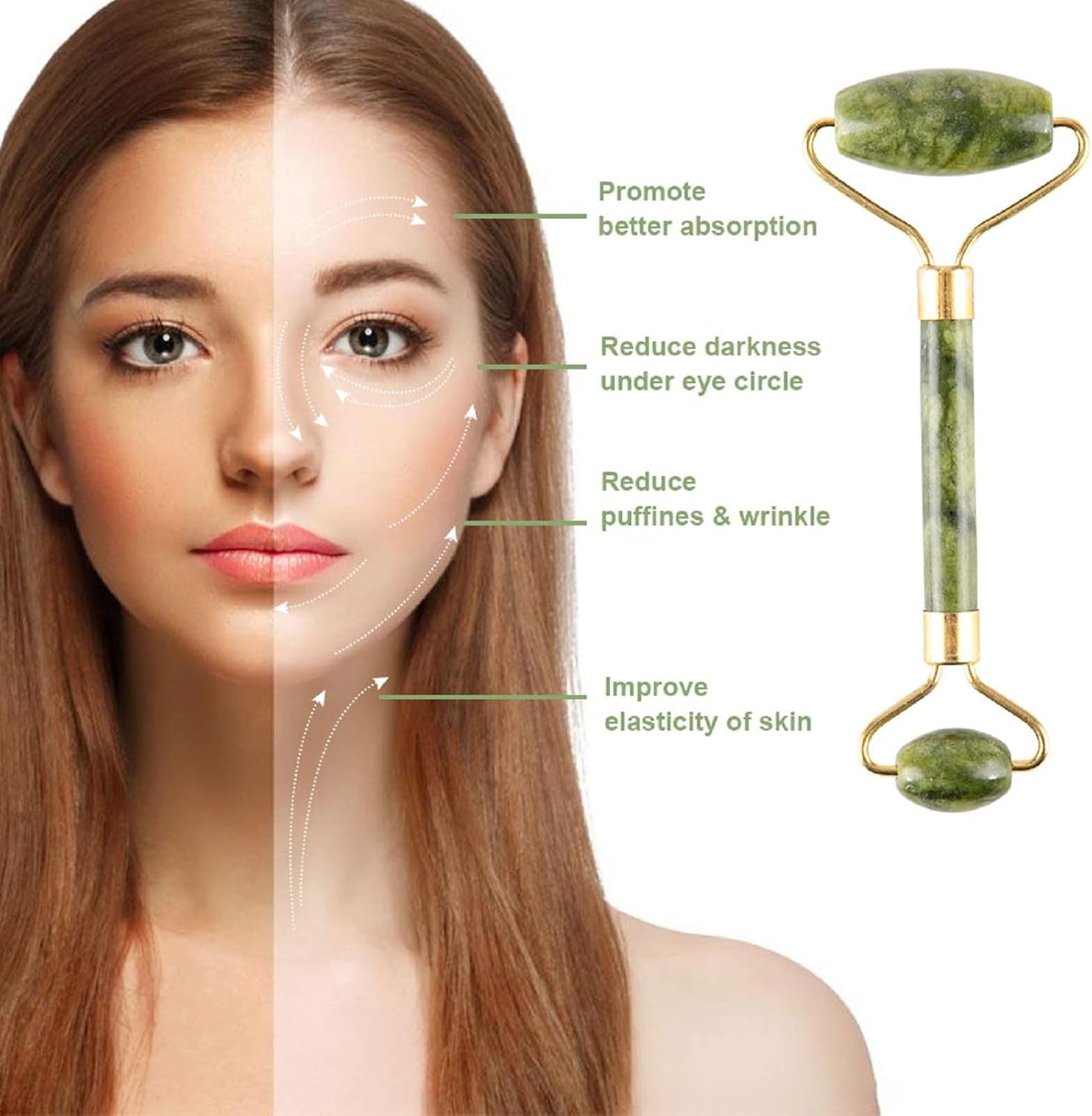 Jade Gua Sha Facial Massager Set - 5 in 1 Skin Care Tools