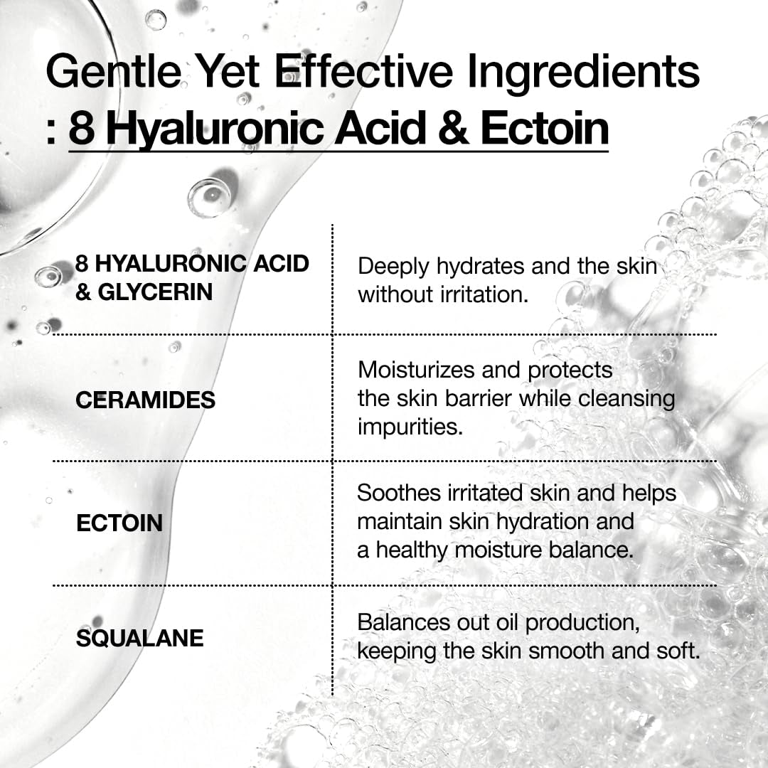 Moisturizing Gentle Gel Cleanser – pH-Balanced Korean Face Wash with Hyaluronic Acid, Squalane & Ceramide (150ml)