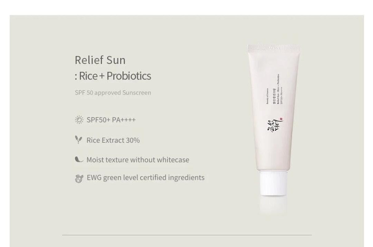 Beauty Joseon Relief Sun: Rice + Probiotics Set (Pack of 2, 50ML Each) FREE SHIP