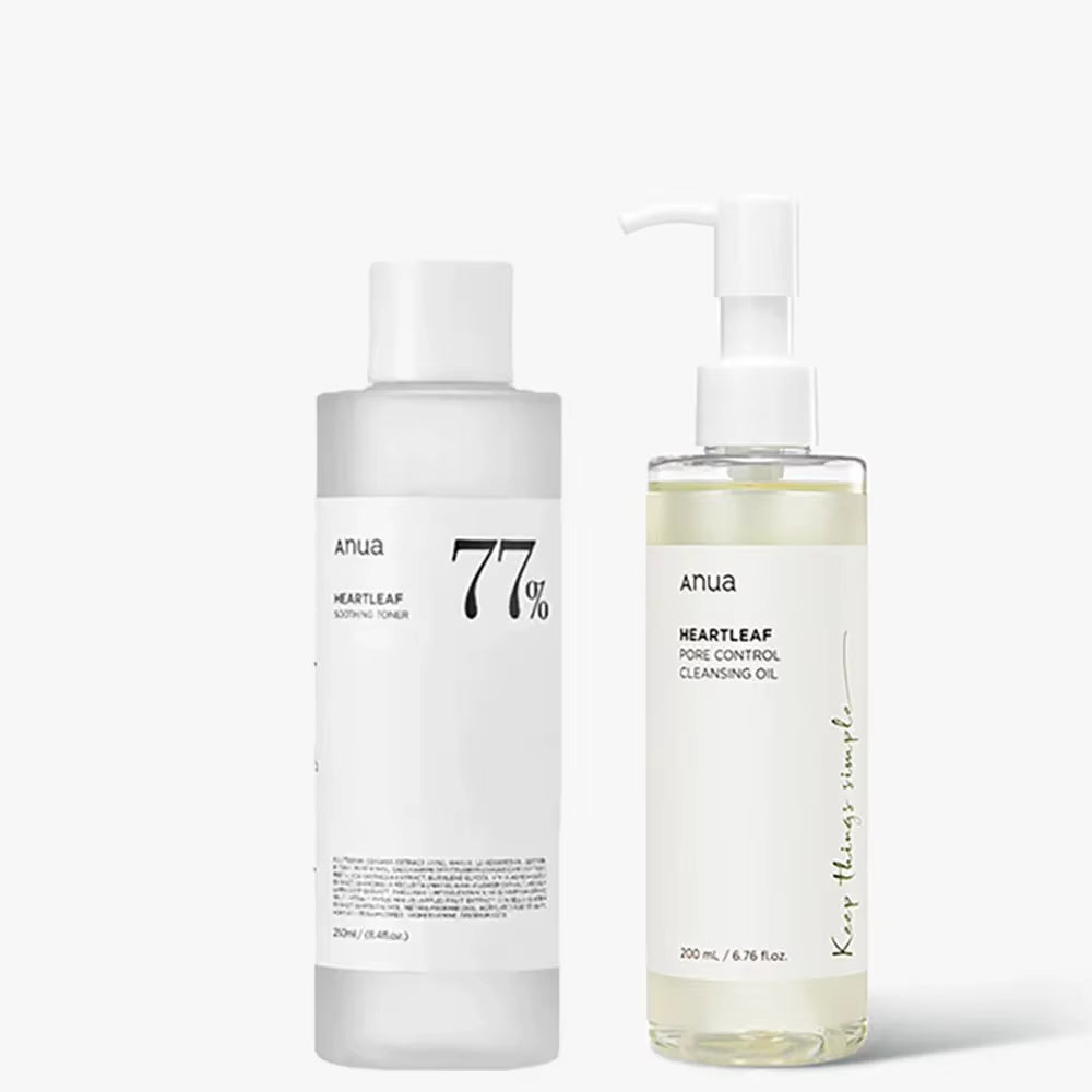 Anua Skincare Products Set Facial Deep Cleansing Toner 77 Heartleaf Pore Control Cleansing Oil Korean Kit Skin Care Beauty Set
