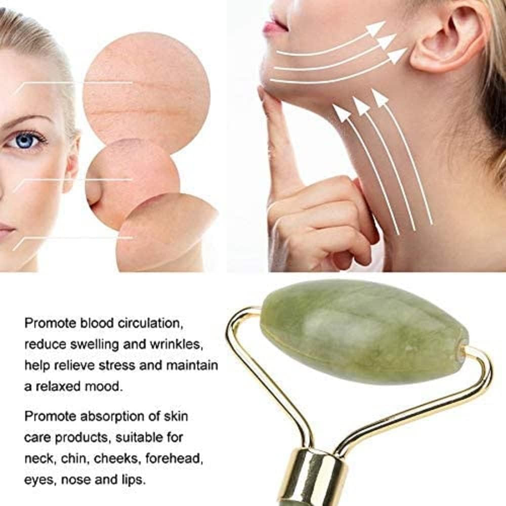 Jade Gua Sha Facial Massager Set - 5 in 1 Skin Care Tools