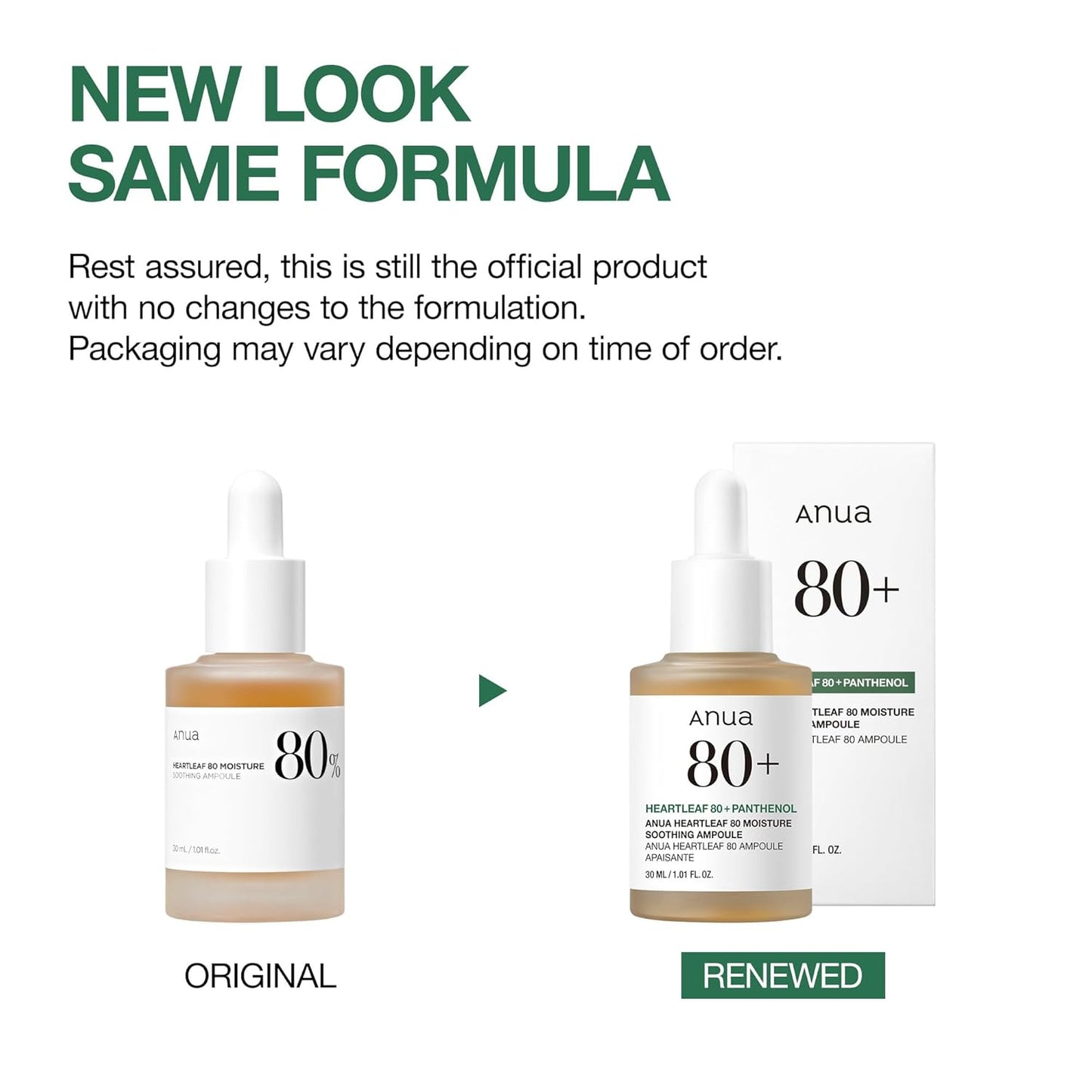 Heartleaf 80 Soothing Ampoule – Hydrating Korean Facial Serum with Panthenol & Hyaluronic Acid (30ml)