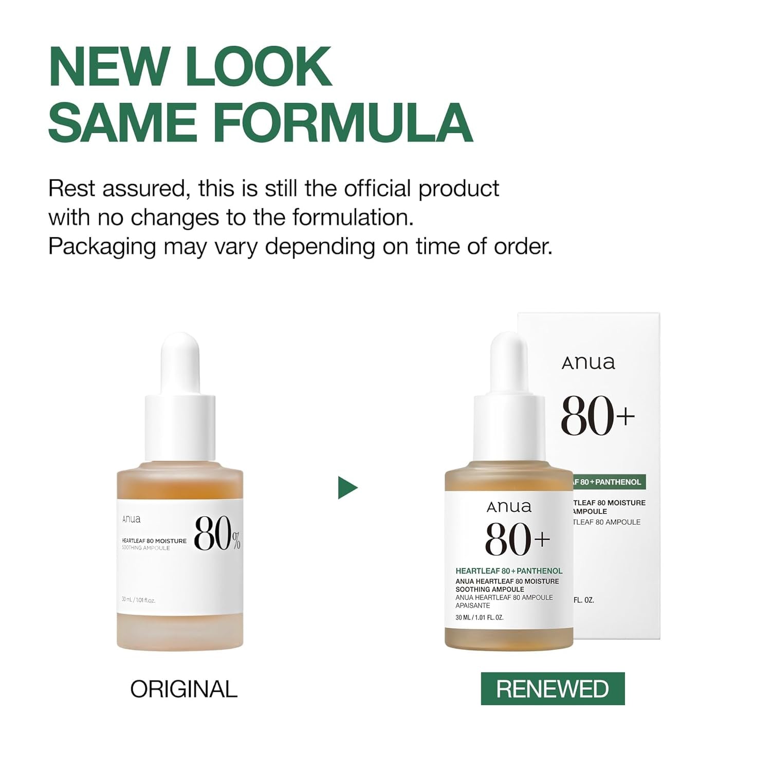 Heartleaf 80 Soothing Ampoule – Hydrating Korean Facial Serum with Panthenol & Hyaluronic Acid (30ml)
